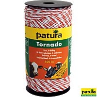 Patura Tornado Litze weiß-orange, 400-m-Rolle Patura Tornado Litze weiß-orange, 400-m-Rolle